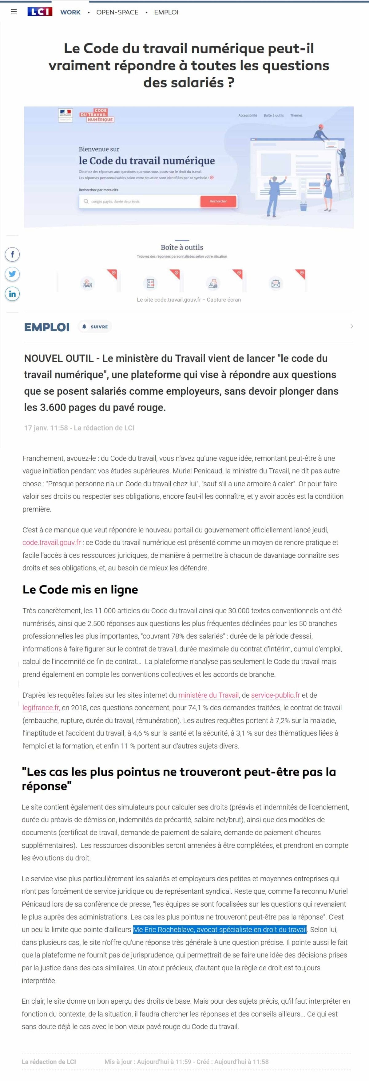code du travail numérique