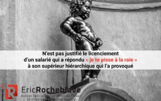 N’est pas justifié le licenciement d’un salarié qui a répondu « je te pisse à la raie » à son supérieur hiérarchique qui l’a provoqué