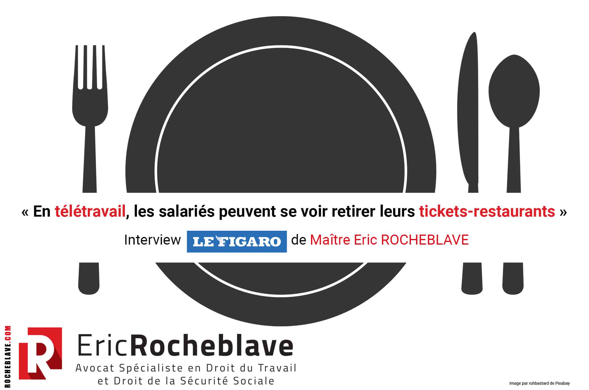 « En télétravail, les salariés peuvent se voir retirer leurs tickets-restaurants » Interview Le Figaro de Maître Eric ROCHEBLAVE