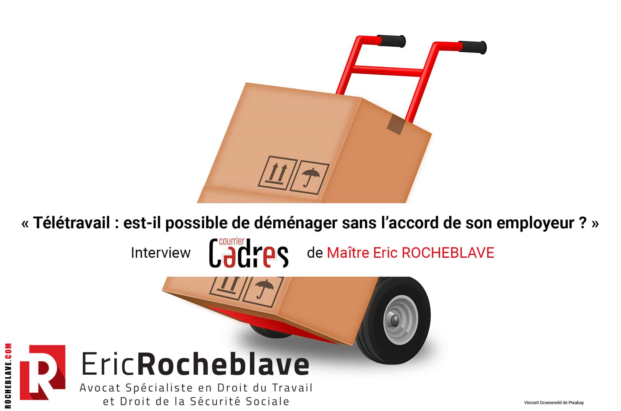 « Télétravail : est-il possible de déménager sans l’accord de son employeur ? » Interview Courrier Cadres de Maître Eric ROCHEBLAVE