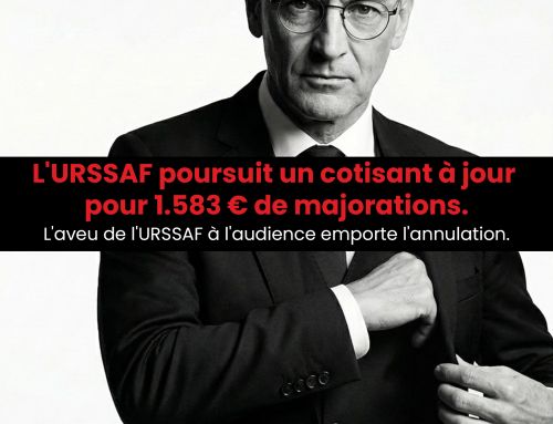 L&rsquo;URSSAF poursuit un cotisant à jour pour 1.583 € de majorations. L&rsquo;aveu de l&rsquo;URSSAF à l&rsquo;audience emporte l&rsquo;annulation.