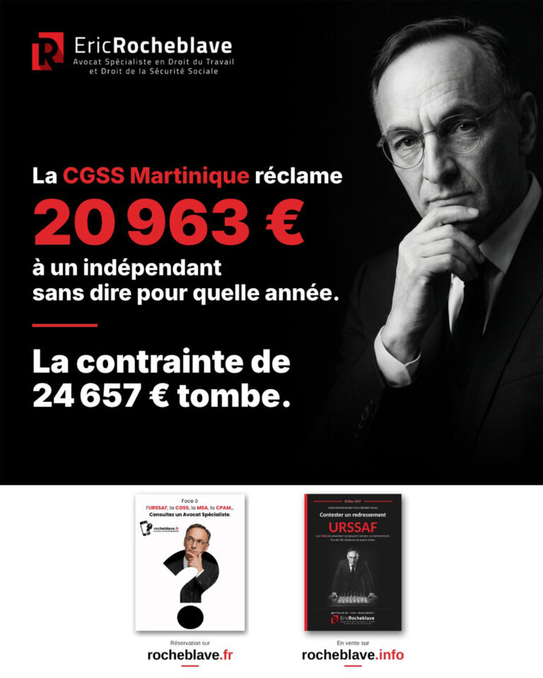 Mise en demeure CGSS Martinique : 20 963 € réclamés sans année, la contrainte tombe