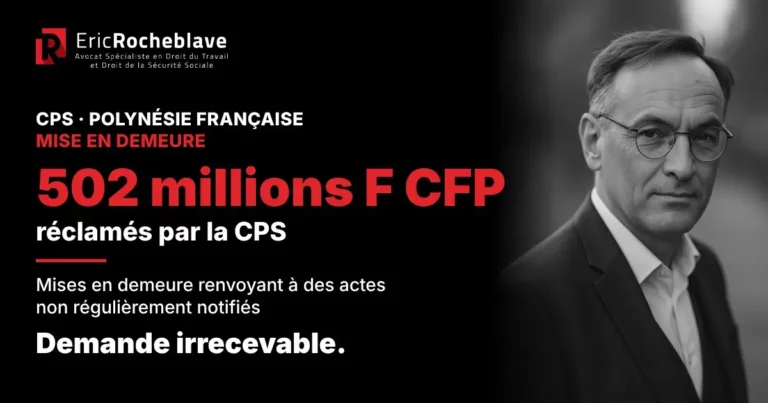 Mise en demeure CPS&nbsp;: 502 millions de F CFP réclamés, une demande déclarée irrecevable